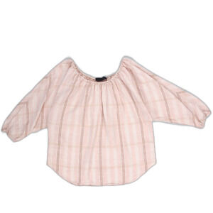 NEW Hatch Maternity Deanna Top Blush Plaid Minimal Cottagecore Boho Peasant